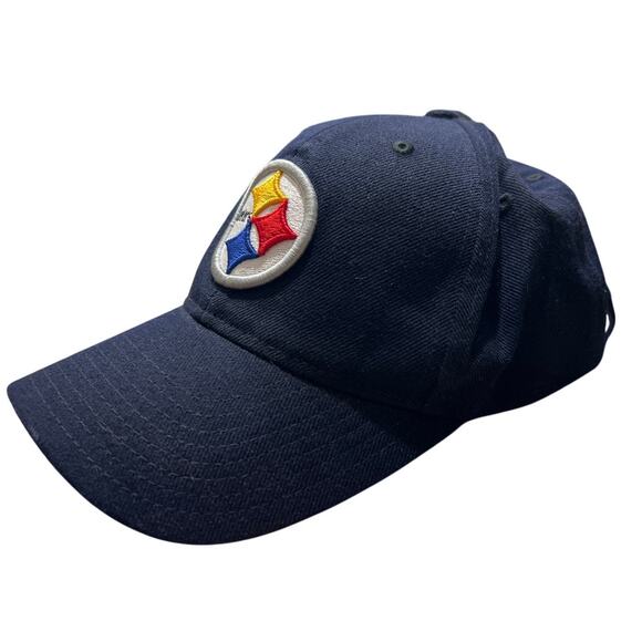 NFL Team Apparel Reebok On Field Pittsburgh Steelers Round Logo Blue Hat Cap - Picture 1 of 7